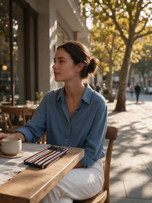 Cocoa Ribbon phone case in an everyday brand atmosphere scene