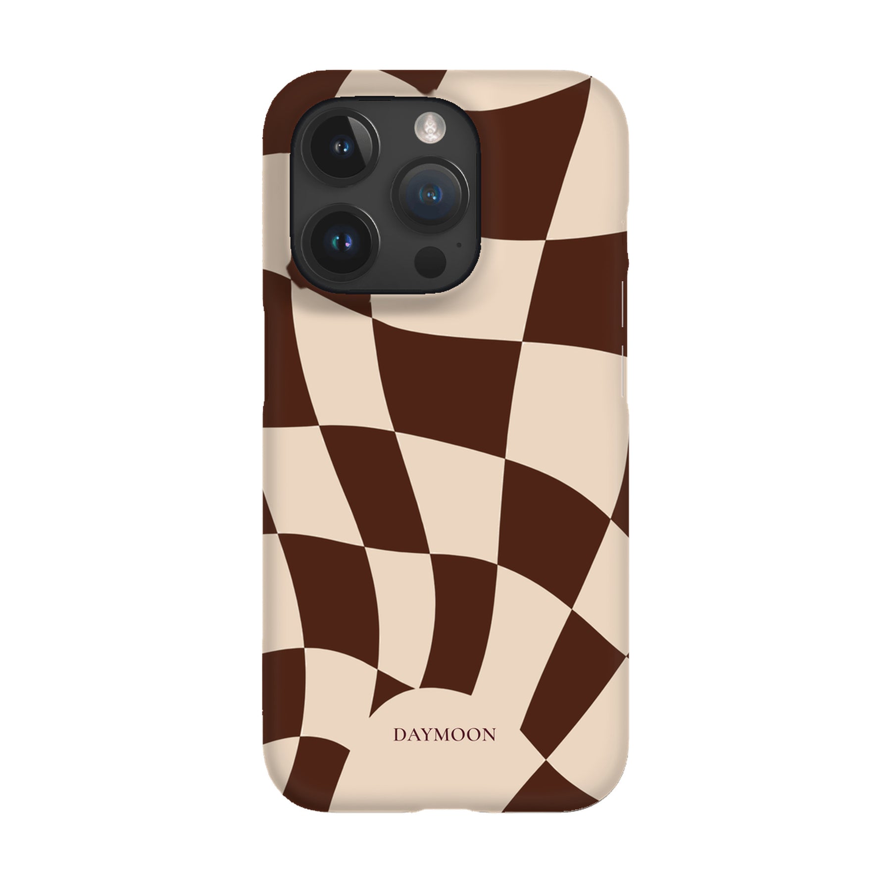 Cocoa Ripple phone case on iPhone 15 Pro, Single Layer