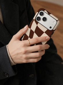 Cocoa Ripple phone case in an everyday hand detail scene