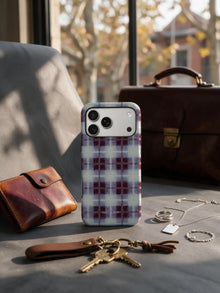 Mulberry Haze phone case in an everyday follow reference scene