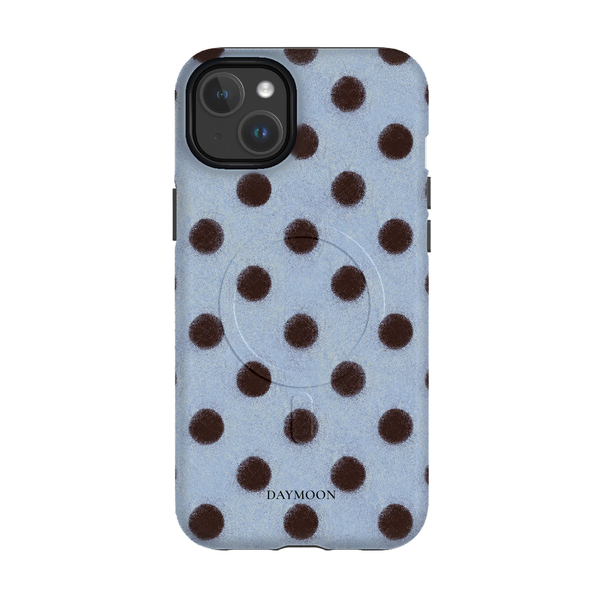 Cocoa Rhythm phone case on iPhone 14 Plus, Dual Layer MagSafe