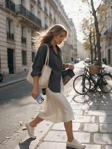 Dusky Stars phone case in an everyday outfit relation scene