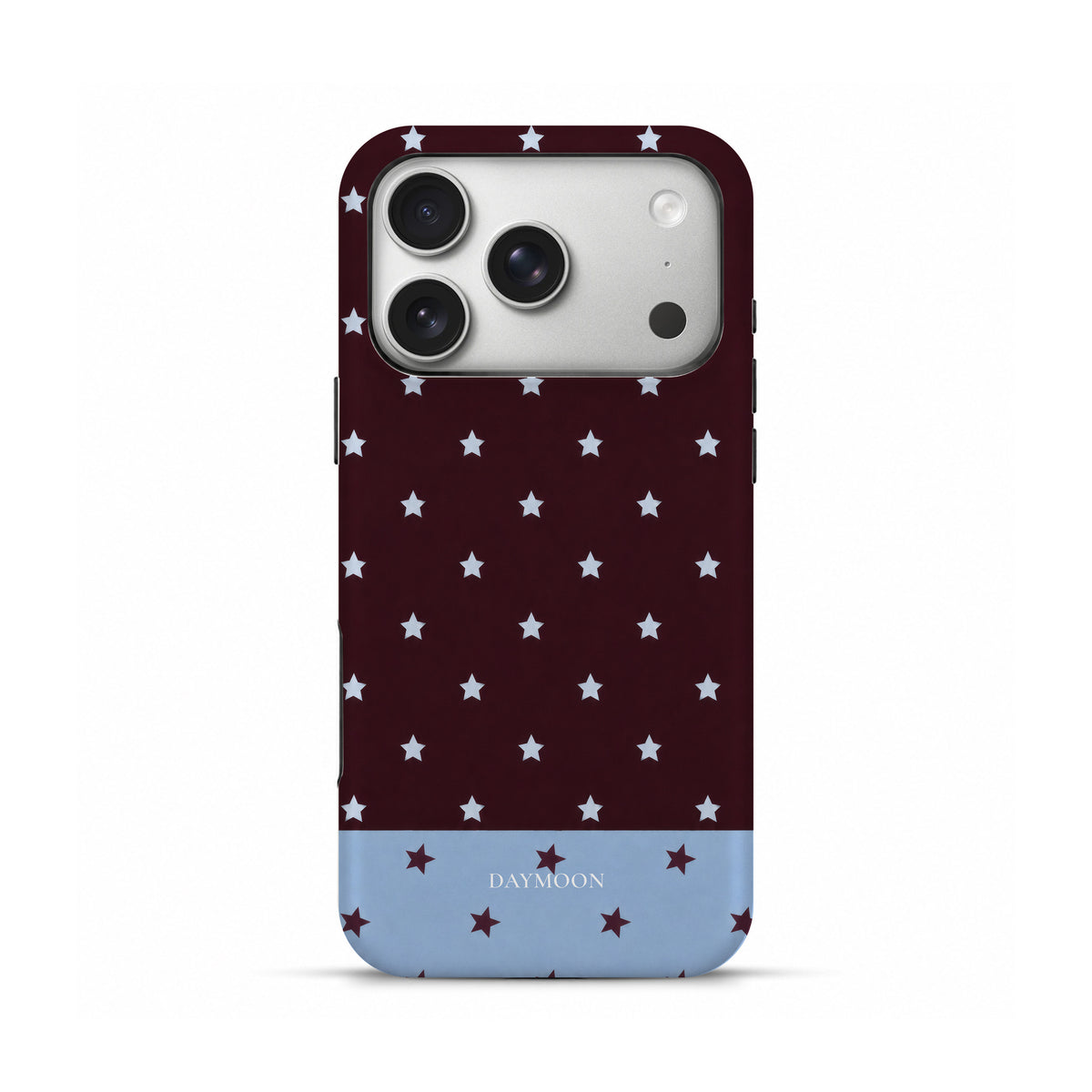 Burgundy Stars phone case, Dual Layer front