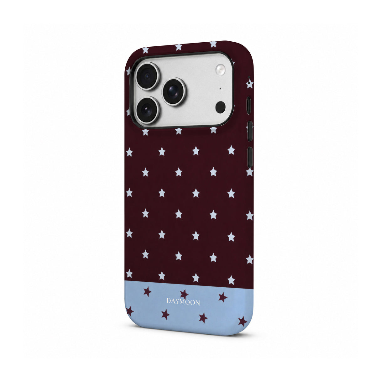 Burgundy Stars phone case, Dual Layer right side