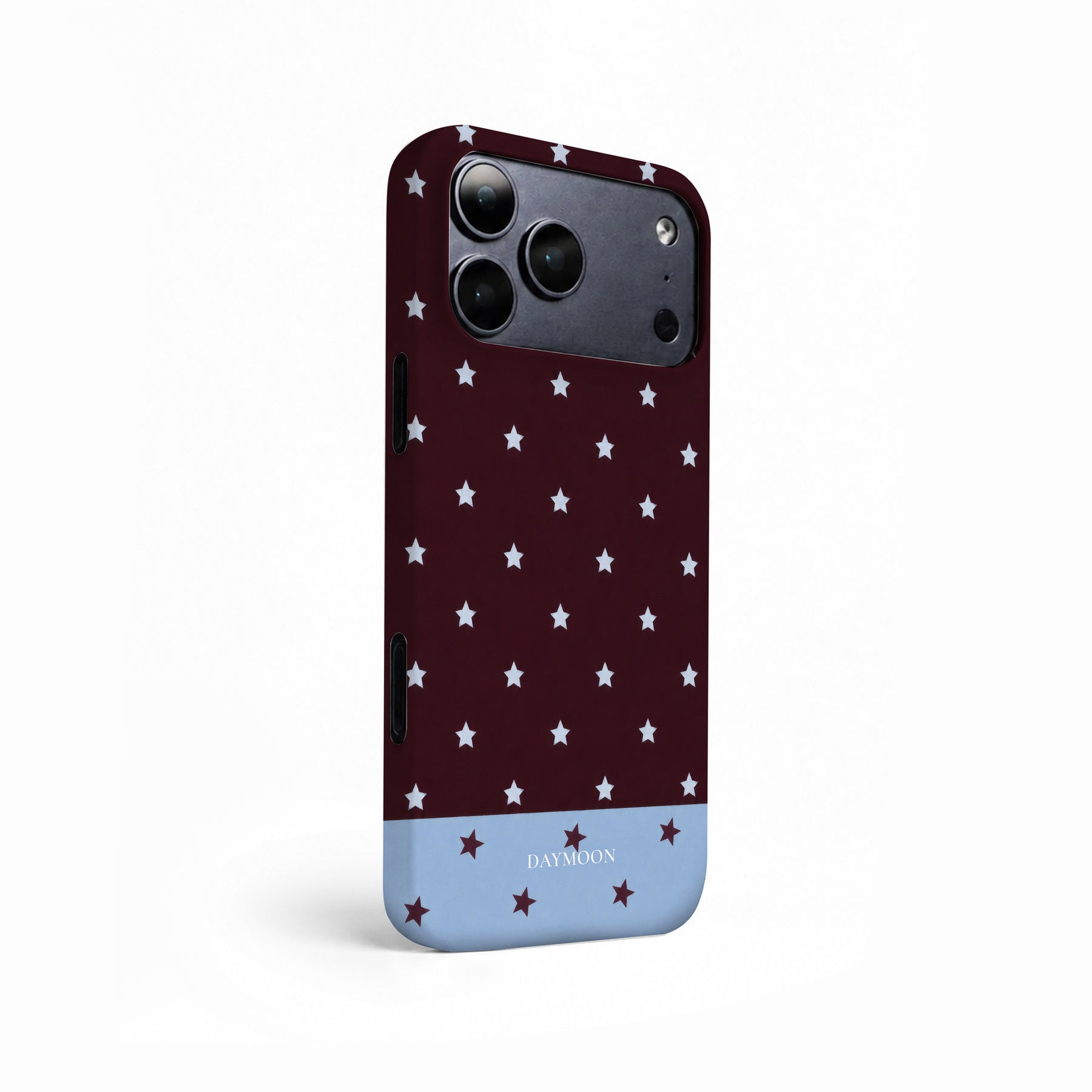 Burgundy Stars phone case, Single Layer left side