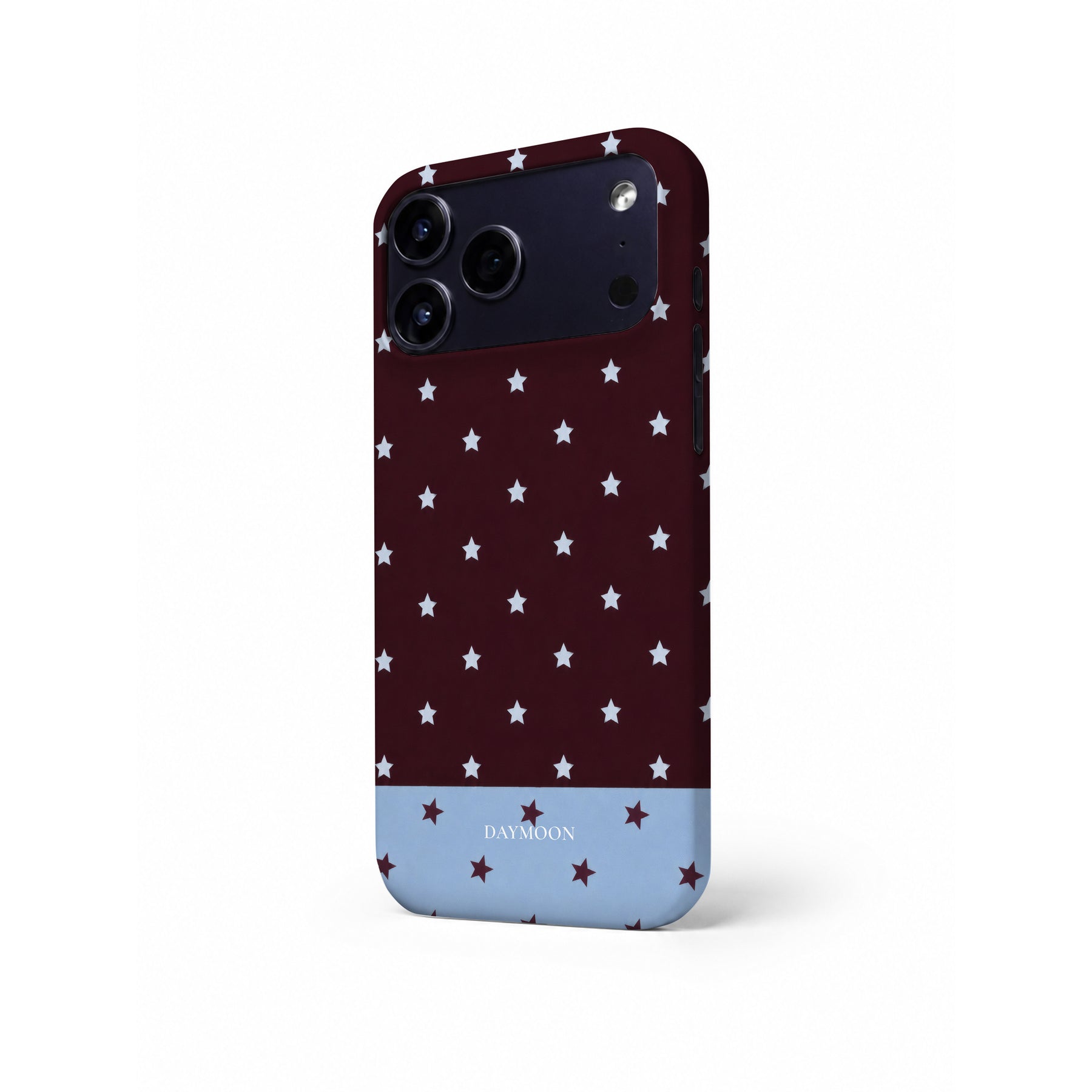 Burgundy Stars phone case, Single Layer right side