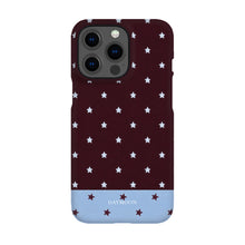 Burgundy Stars phone case on iPhone 13 Pro, Single Layer