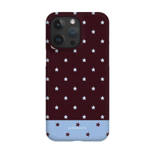 Burgundy Stars phone case on iPhone 15 Pro Max, Single Layer