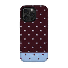 Burgundy Stars phone case on iPhone 16 Pro Max, Dual Layer