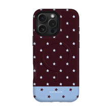Burgundy Stars phone case on iPhone 16 Pro Max, Dual Layer MagSafe