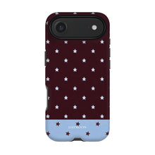Burgundy Stars phone case on iPhone 17 Air, Dual Layer