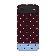 Burgundy Stars phone case on iPhone 17 Air, Single Layer