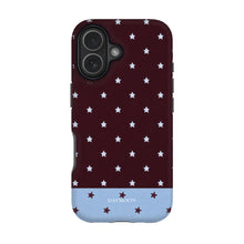 Burgundy Stars phone case on iPhone 17, Dual Layer