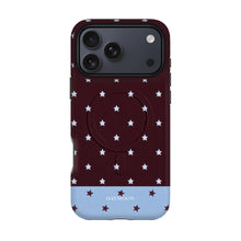 Burgundy Stars phone case on iPhone 17 Pro Max, Dual Layer MagSafe