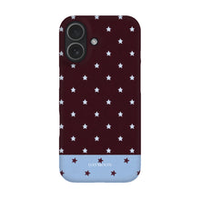 Burgundy Stars phone case on iPhone 17, Single Layer