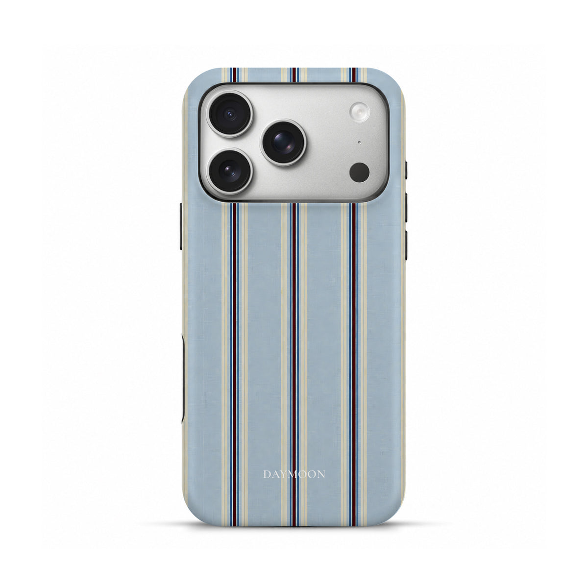 Dusty Stripe phone case on iPhone 17 Pro, Dual Layer