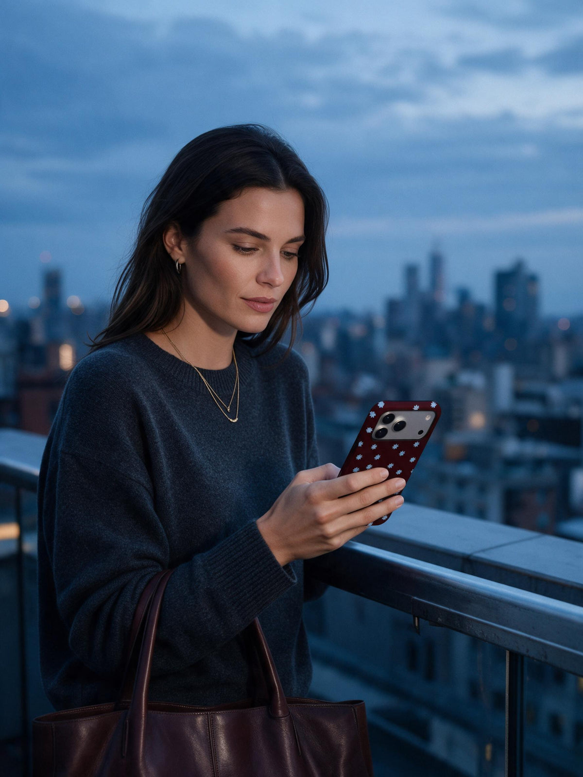Wine Bloom phone case in an everyday brand atmosphere scene
