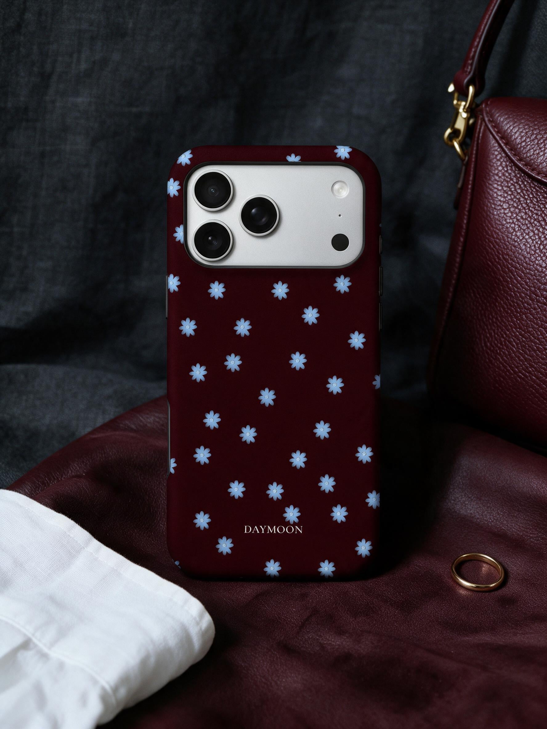 Wine Bloom phone case in an everyday follow reference scene