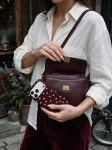 Wine Bloom phone case in an everyday bag relation scene