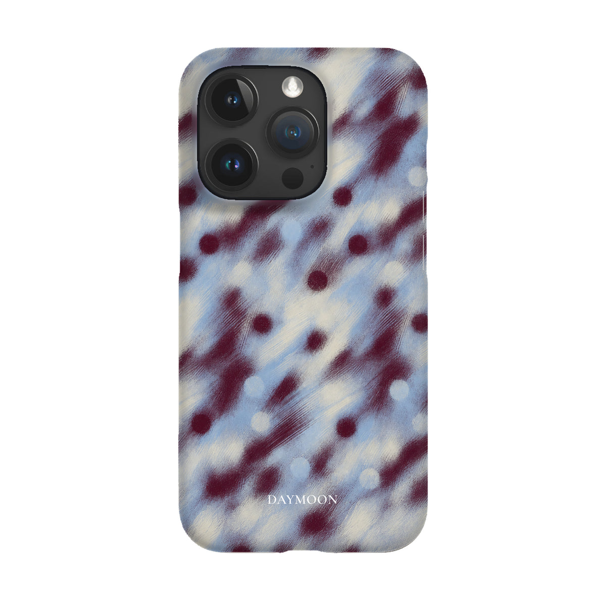 Hazy Dot phone case on iPhone 15 Pro, Single Layer