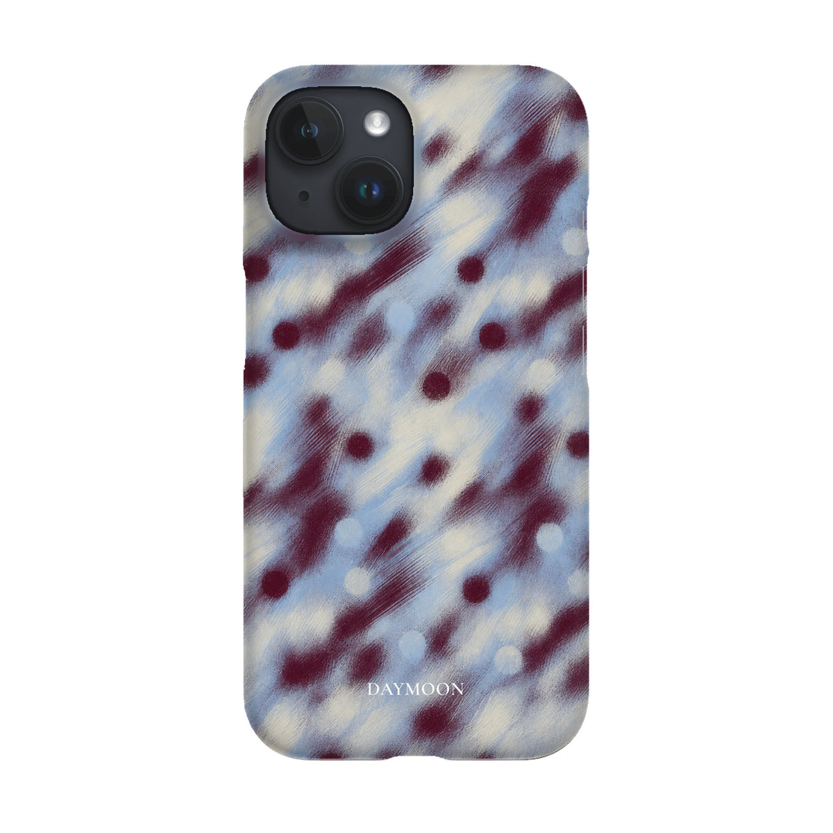 Hazy Dot phone case on iPhone 15, Single Layer
